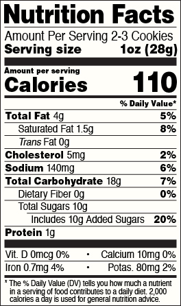 Gingersnap Cookies Nutrition